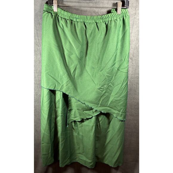 VTG christie women midi skirt 18 green fairy goblincore whimsigoth cottagecore - Picture 1 of 5